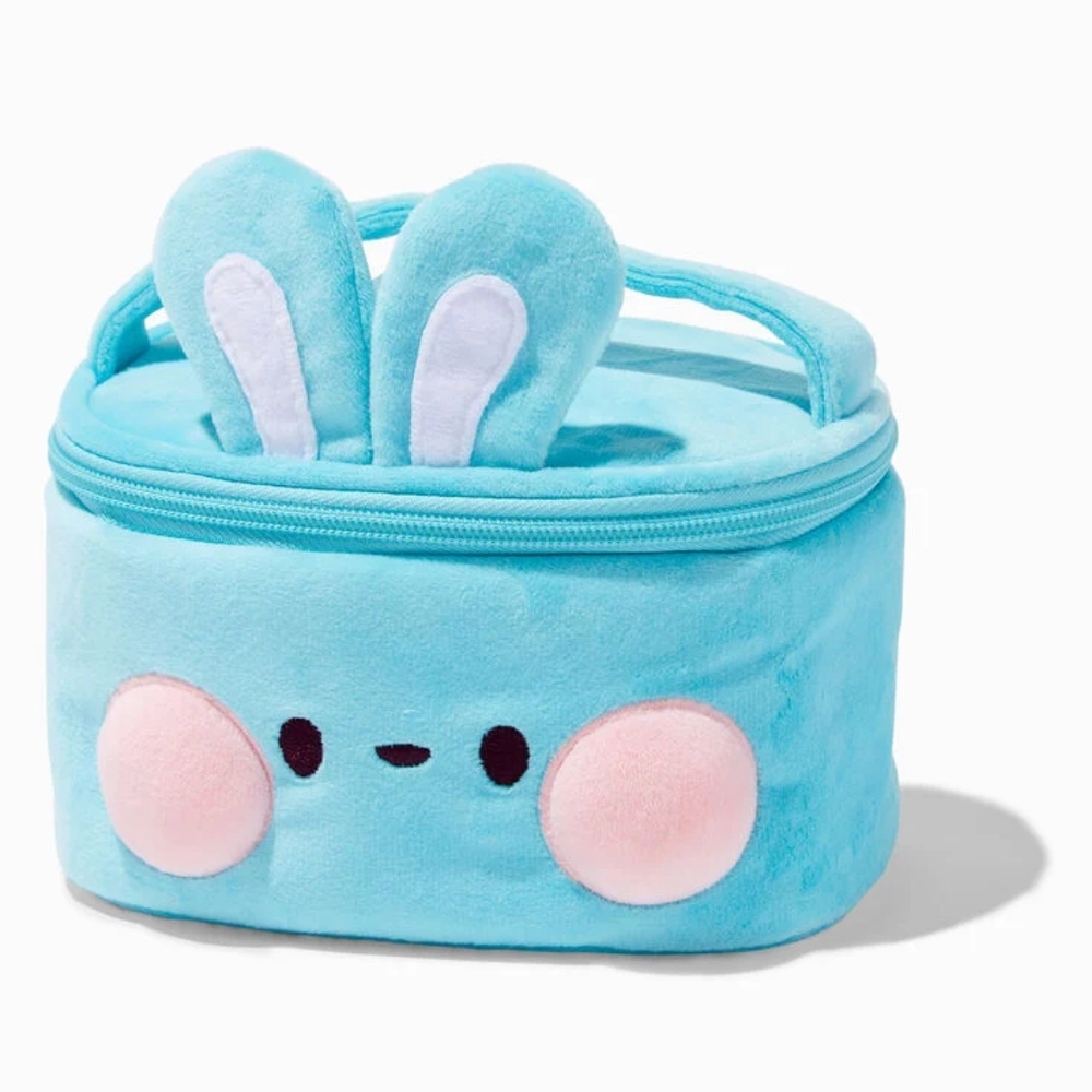 Aqua Bunny Furry Makeup Bag-NWT